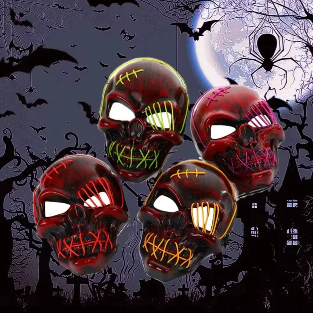 LED Skull Masks with Neon Lights